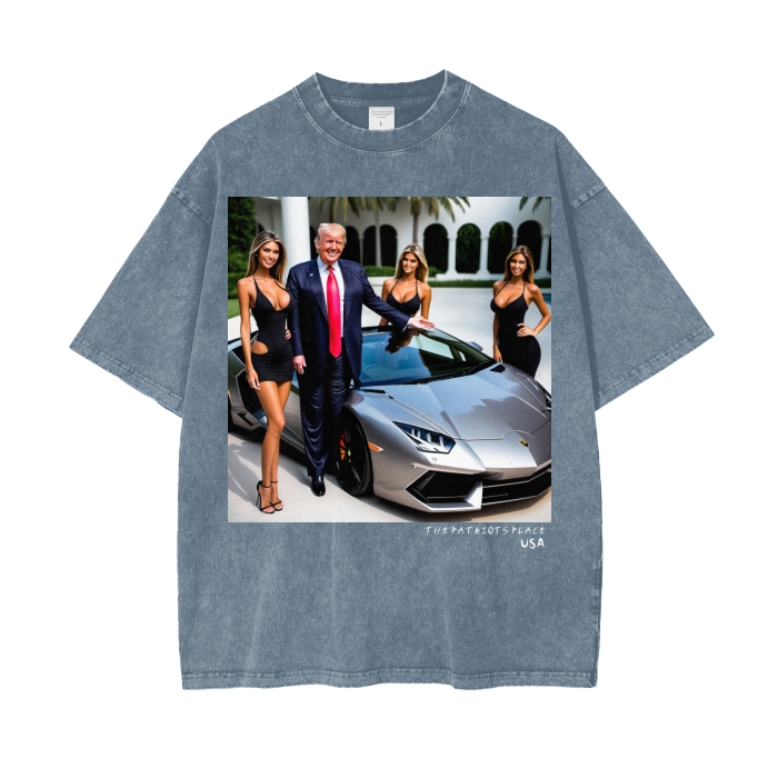 Mr 47th's Lambo, 250G Oversized Acid Washed Tee