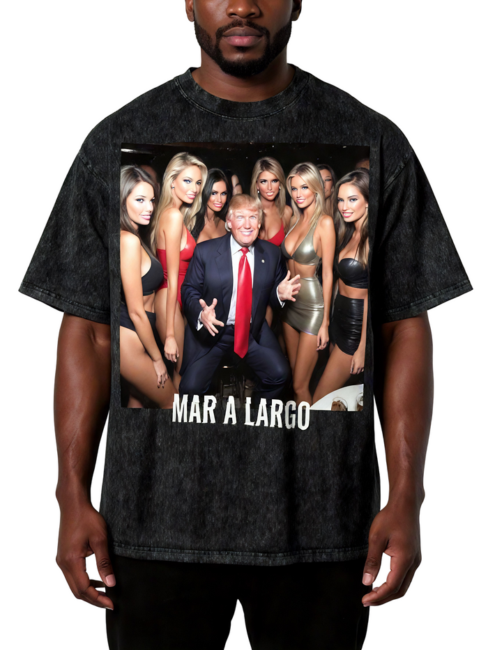 Mar A Largo, 250G Oversized Acid Washed Tee