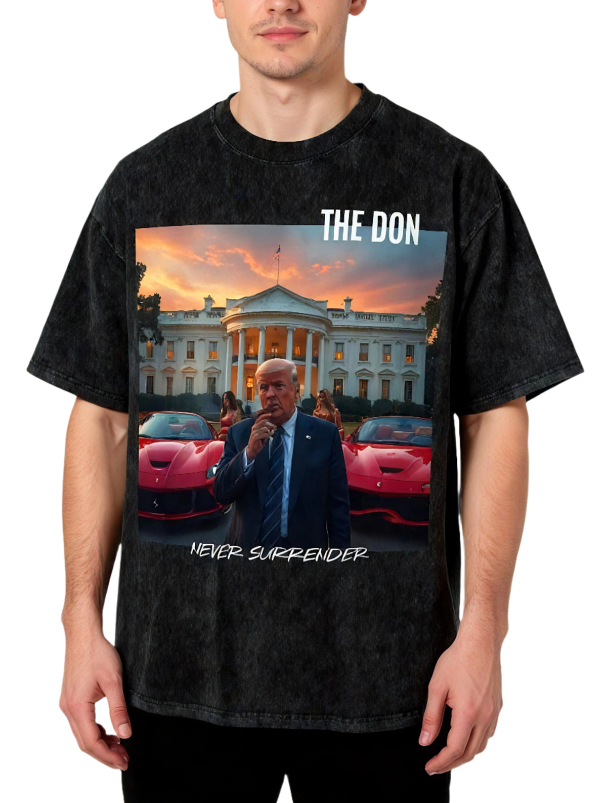 The Don Who Never Surrender, 250G Oversized Acid Washed Tee