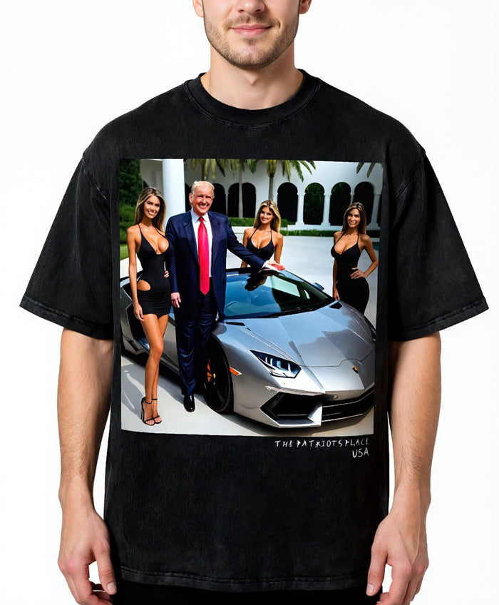 Mr 47th's Lambo, 250G Oversized Acid Washed Tee