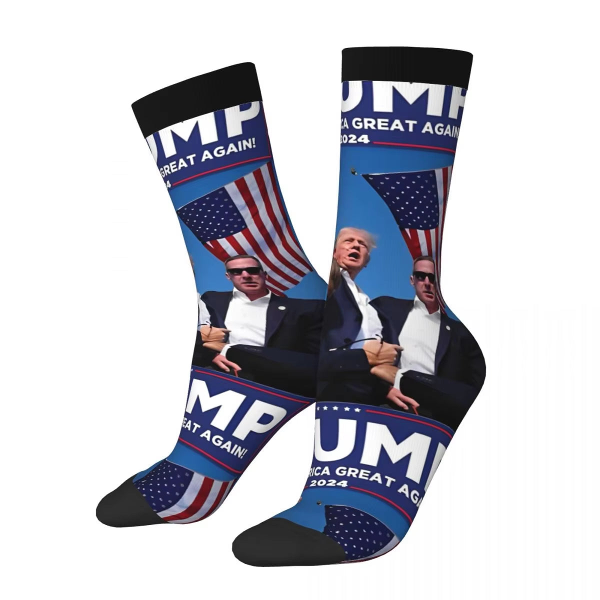 Donald Trump 2024 Assassination Attempt Socks Winter Stockings Funny Adults Men Socks Printed Sports anti Bacterial Socks