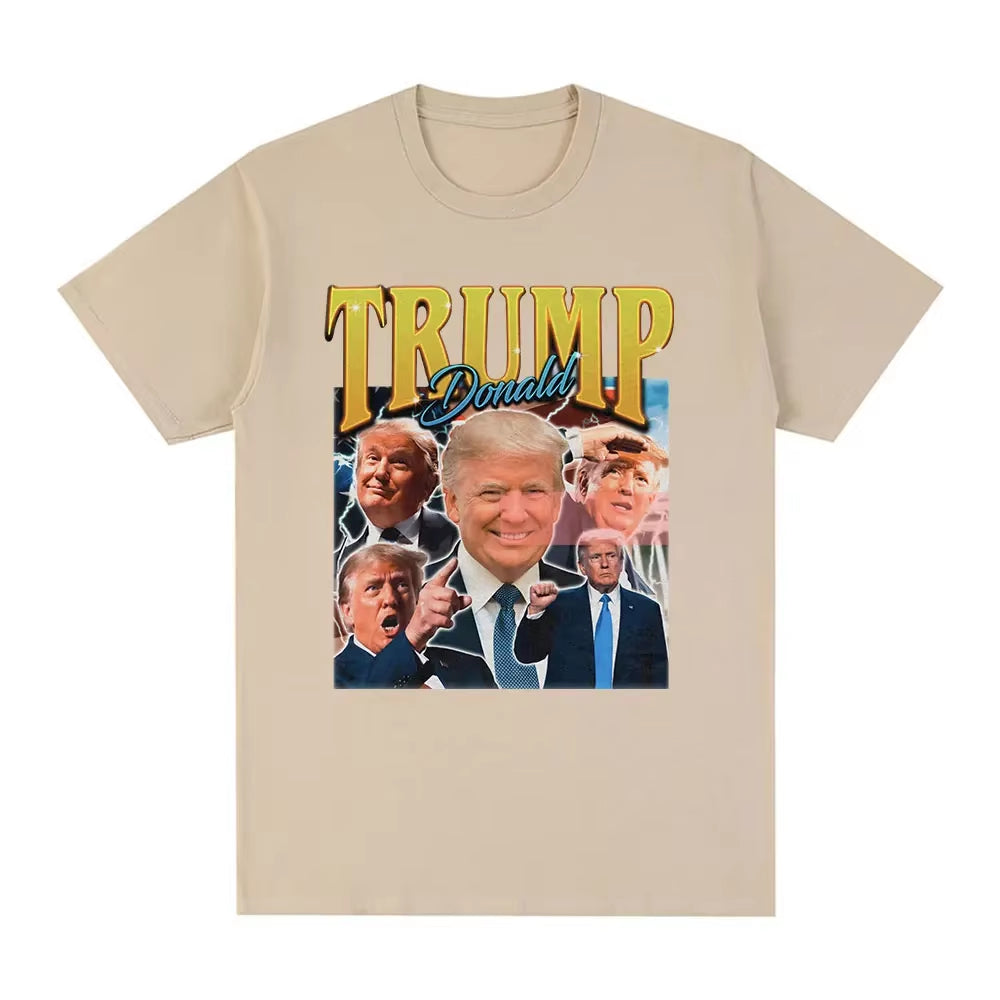 Donald Trump Pattern T-Shirt Women'S Fashion Retro Short Sleeve T-Shirt Soft Casual T-Shirt Street Wear