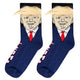 Trump Socks with Hair Trump Face Compression Socks Soft Funny Wig Socks Fashion Street Style Socks for Outdoor Sports