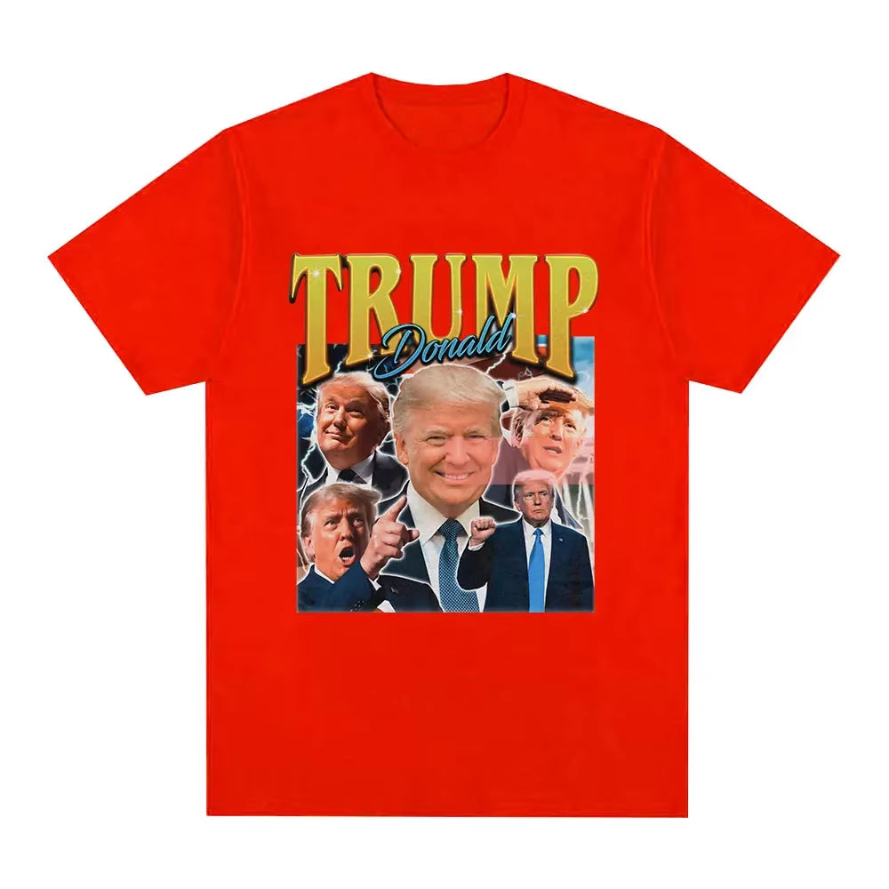 Donald Trump Pattern T-Shirt Women'S Fashion Retro Short Sleeve T-Shirt Soft Casual T-Shirt Street Wear