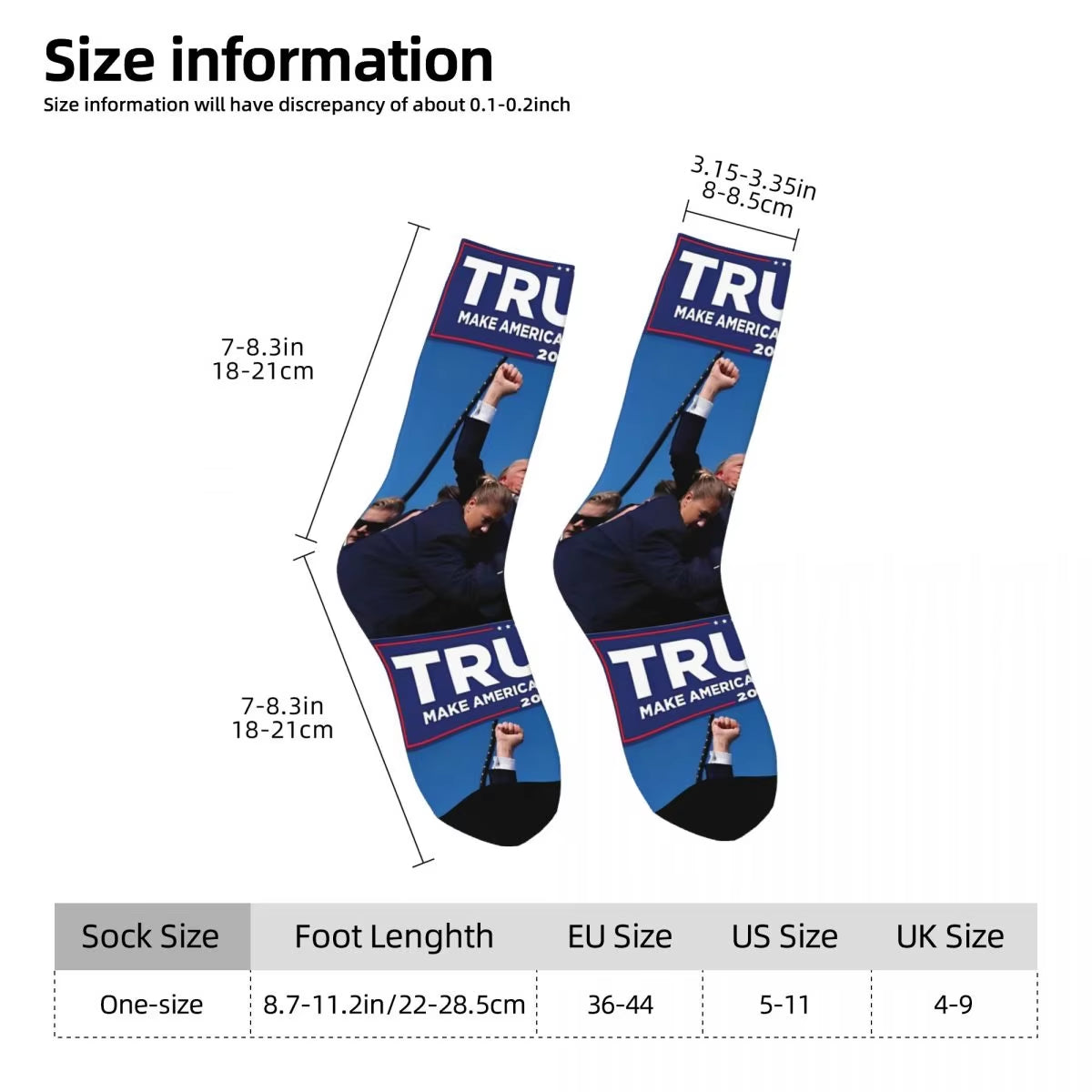 Donald Trump 2024 Assassination Attempt Socks Winter Stockings Funny Adults Men Socks Printed Sports anti Bacterial Socks