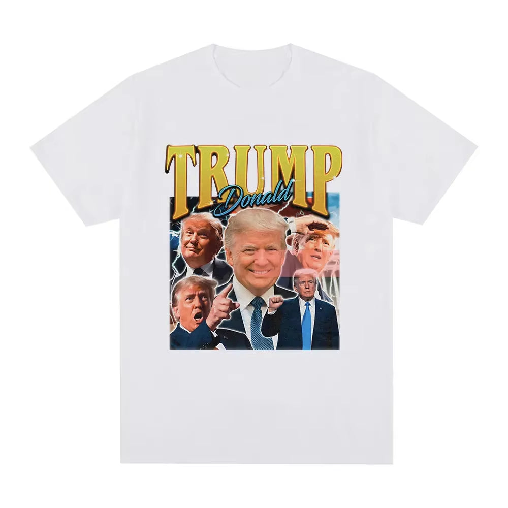 Donald Trump Pattern T-Shirt Women'S Fashion Retro Short Sleeve T-Shirt Soft Casual T-Shirt Street Wear