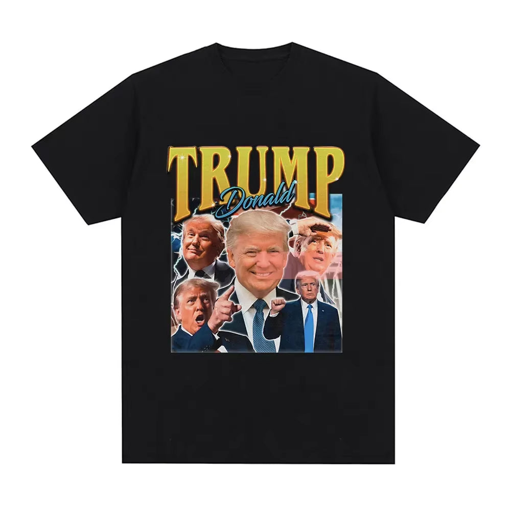 Donald Trump Pattern T-Shirt Women'S Fashion Retro Short Sleeve T-Shirt Soft Casual T-Shirt Street Wear