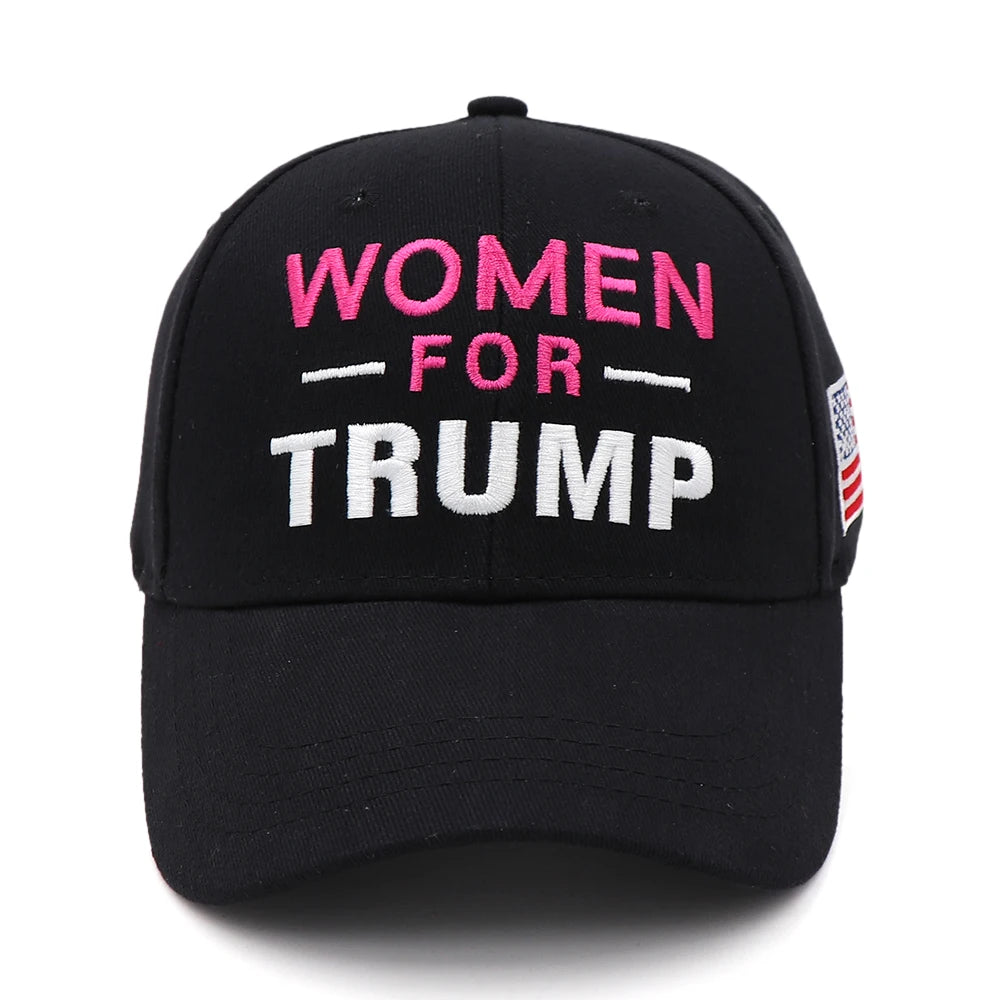 New Donald Trump 2024 Cap USA Flag Baseball Caps WOMEN for TRUMP Snapback Hat Embroidery Drop Shipping