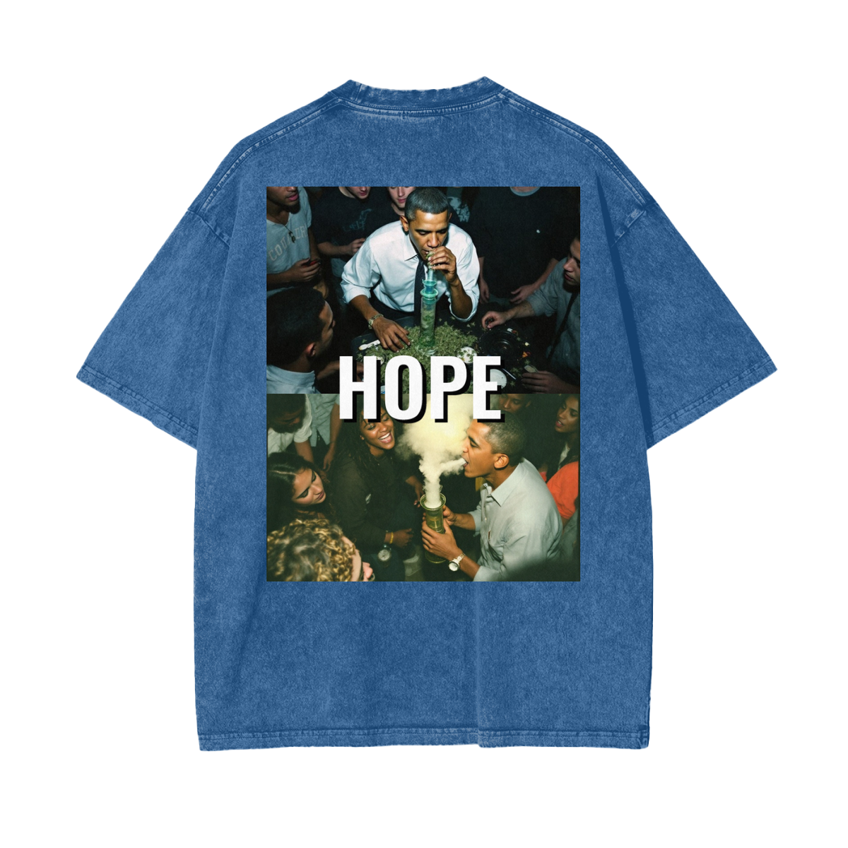 Obomba "Hope & Dope" Acid Wash Oversize Tee -Back Design