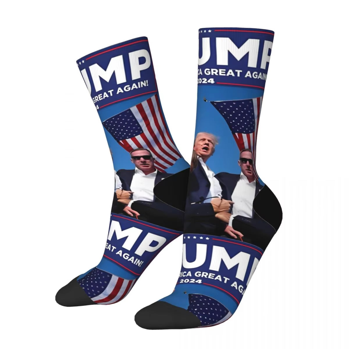 Donald Trump 2024 Assassination Attempt Socks Winter Stockings Funny Adults Men Socks Printed Sports anti Bacterial Socks