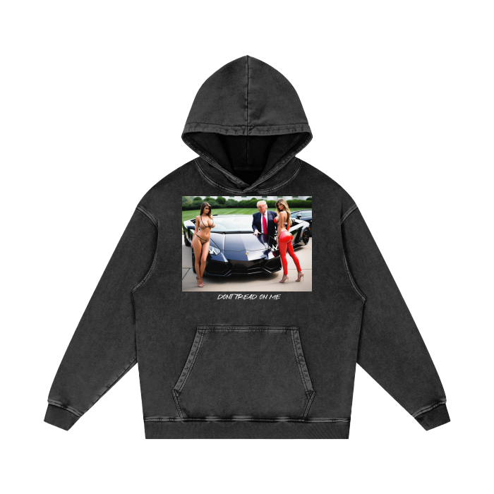 Mr.47th's Colombianas & Lambos Acid Wash Oversize Hooded Sweatshirt