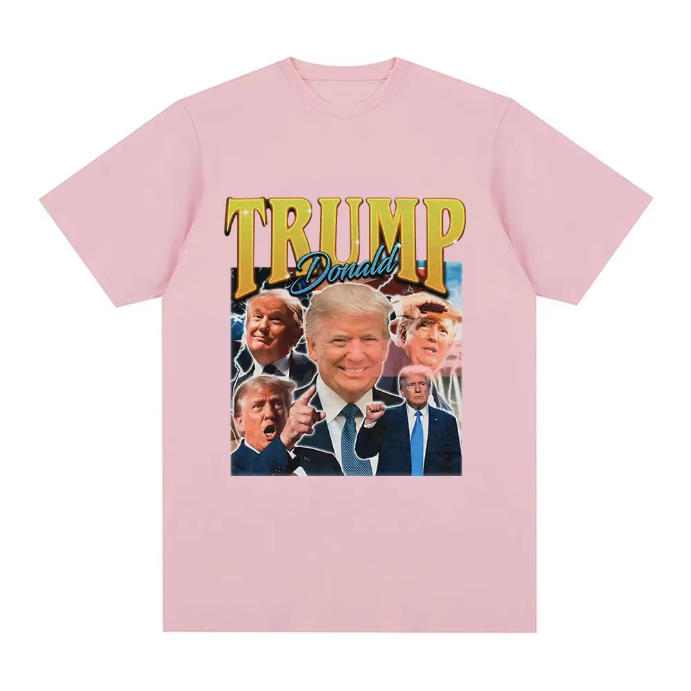 Donald Trump Pattern T-Shirt Women'S Fashion Retro Short Sleeve T-Shirt Soft Casual T-Shirt Street Wear