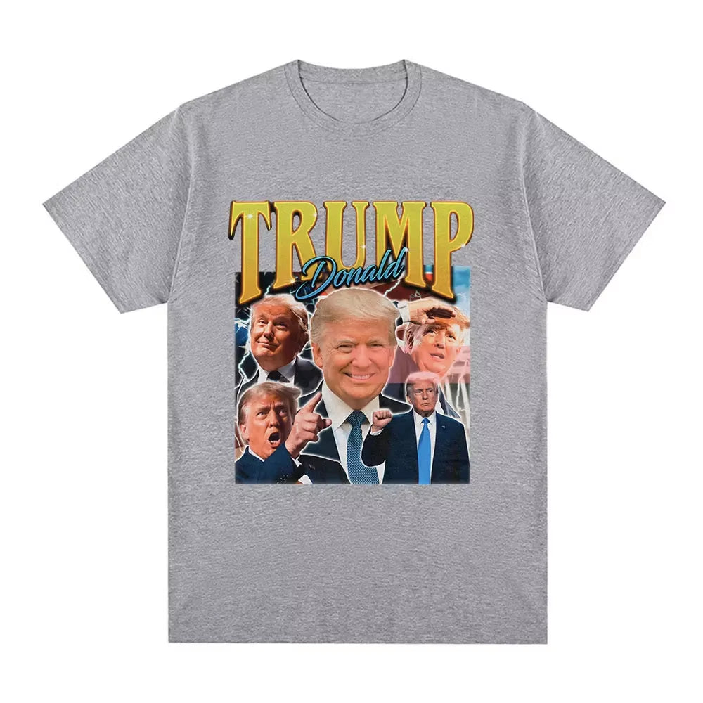 Donald Trump Pattern T-Shirt Women'S Fashion Retro Short Sleeve T-Shirt Soft Casual T-Shirt Street Wear