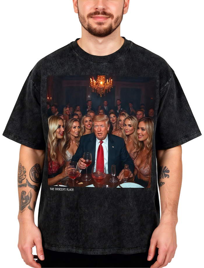 Mr. 47th's Celebration Cocktail Hour Acid Wash Oversize Tee