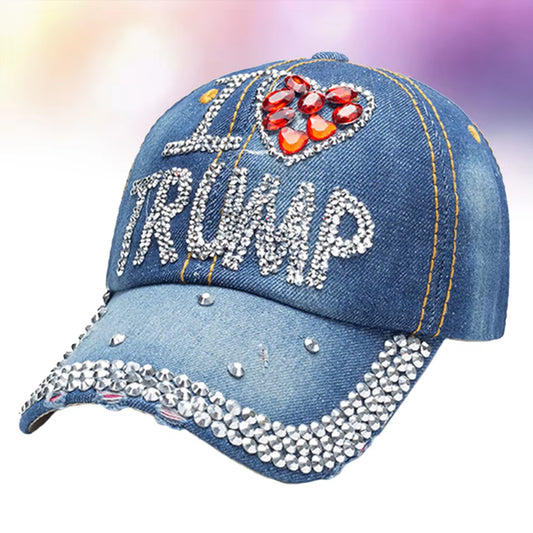 I Love Trump Baseball Denim Hat 