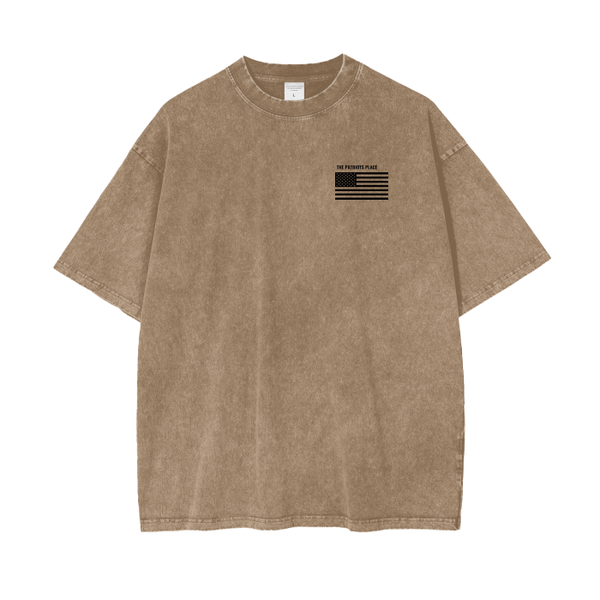 Give Me Liberty Or Death Eagle, 250G Oversized Acid Washed Tee