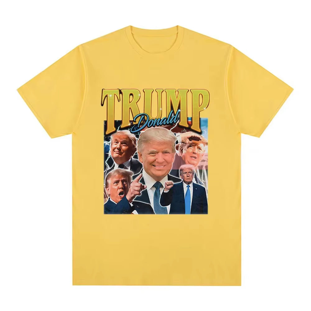 Donald Trump Pattern T-Shirt Women'S Fashion Retro Short Sleeve T-Shirt Soft Casual T-Shirt Street Wear